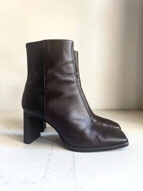 Minelli Paris Two tone Black Brown Square Toe Boots 40